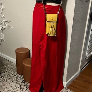 Red Wide-Leg Pants